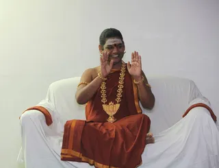 Paramahamsa Nithyananda delivering the Nithya Satsang from Haridwar