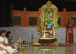 Temple priest conducted the Vilakku Puja