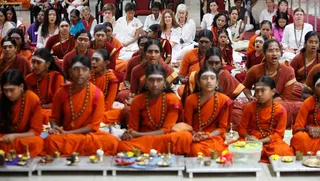 Disciples offer Padapuja