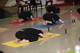The evening Nithya Yoga for the Inner Awakening participants