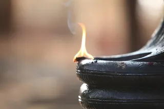 The Deepa of the Naga linga under the Bidadi Banyan Tree
