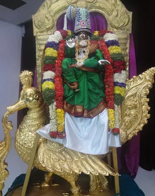 Meenakshi giving darshan in Swarna Mayura Vahana in Bidadi.
