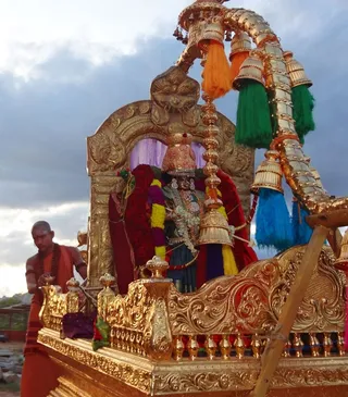 Devi Meenakshi in Golden Planquin
