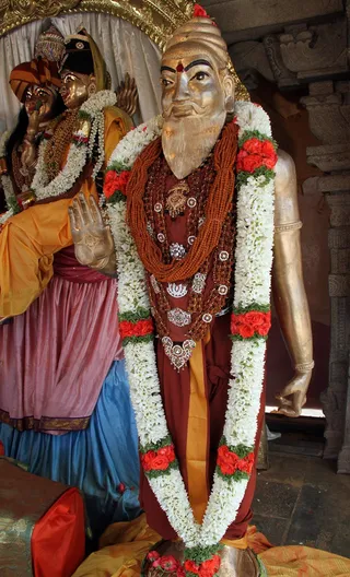 Kapila Muni the Founder of Maha Nirvani Peeta. Swamiji the Mahamandaleshwar of Maha Nirvani Peeta, today consecrated Kapila Muni at the Garbha Mandir (Sanctum) of the Nithyanandeshwara Temple at the Bidadi Adheenam