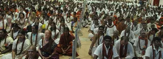 Devotees during the Maha Satsang on the Shivaratri