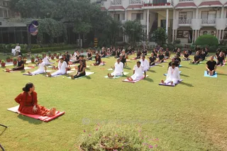 Nithya Yoga at the lovely Surya Hotel