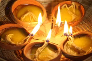 Deepam lamps are carried to all Deities and Murties around the ashram. Each department is responsible for keeping lamp lit all day until evening, at which time the fire is returned to the Temple.