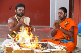Special Homa for Samaya Deeksha initiation is being peformed
