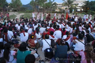 Sitting in Upanishads with the Master at sunset!