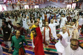 Sankirtan sessions - Participants blissfully dance in the energy field of Sadashiva!