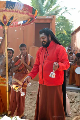 Aarti Lamp is offered to Nandi