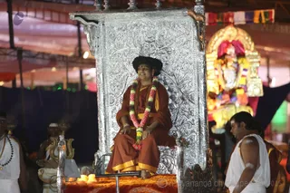 The Royal Palaquin and silver Simhasanam of His Holiness, Bhagavan Sri Nithyananda Paramashivam.