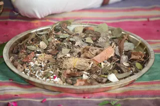 Rudra Homa - Sacred herbs offered to the Fire