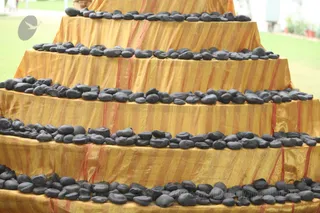 Rudra Homa - Flowers and food offerings for the Fire