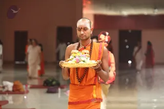 Procession returning from the Temple
