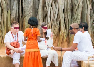 IA Participants practice Third Eye Reading with guidance from the Balasanths.