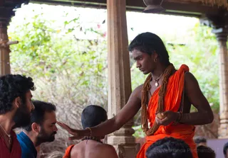 Applying sacred Jnananjanam onto the Third Eye of all the participants