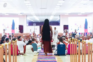 The Presence of His Holiness is felt by the delegates before He even enters the Mandala.