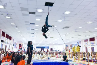 Nithyananda Yoga - demonstration of Kundalini Rajju Yoga or Rope Yoga.