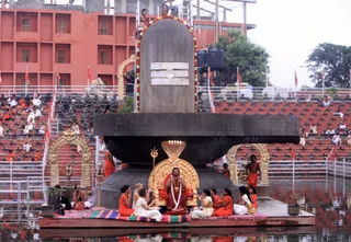 Pratyaksha Pada Puja and Rudrabhishekam