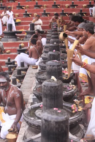 Pratyaksha Pada Puja and Rudrabhishekam