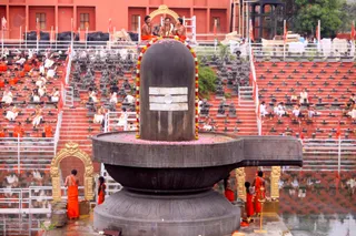 Pratyaksha Pada Puja and Rudrabhishekam