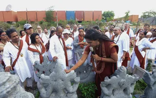 Campus Tour - Sacred Arts Univercity Campus - Stone, hand carved Deities