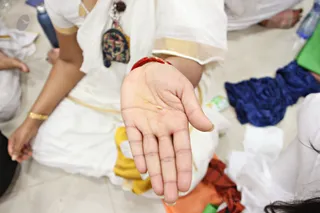 Mandala Process - His Holiness is sending more materialized items through participants - tumeric rice.