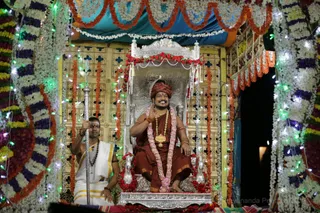 The Grand Rathotsavam Procession is under way.