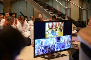 Morning Satsang on 2-way video conferencing