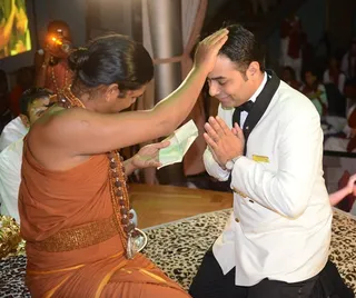 Cruise Officer and Staff received individual blessings from Swamiji