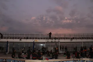 Early Morning Yoga on Cruise Ship Deck