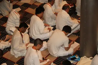 Participants involved in class exercise