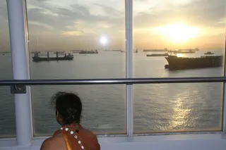 Sailing into port