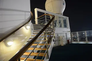 View of cruise ship at night