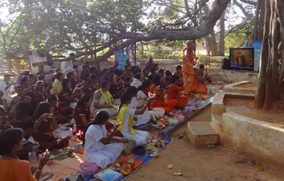 Arathi During Paduka Puja