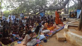 Arathi During Pada Puja