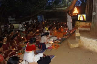 Arathi During Morning Padapuja