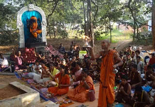 Arathi During Paduka Puja