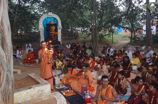 Arathi During Paduka Puja