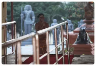 Swamiji visiting Temple Early Morning