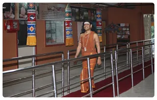 Swamiji Going to Temple