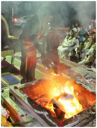 Swamiji Offering Purnahuthi