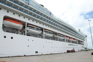 Cost Victoria - side view of 14 level cruise liner