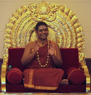 Swamiji blessing all to the Nithya Satsang