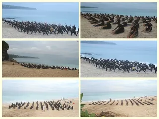 Morning Yoga for Inner Awakening Participants on the seashore