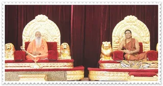 Atal Akhada Acharya Mahamandaleshwar, Shukdevanandji and swamiji During Satsang.