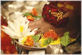 Divine lotus feet of Swamiji during Padapuja