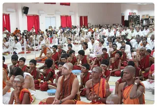Devotees and Inner Awakening Participants Listening to Morning Satsang