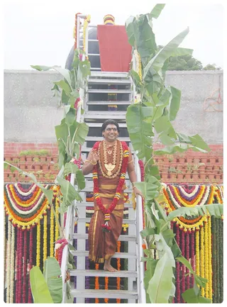 Swamiji Returning After Fininshong Rudrabishekam